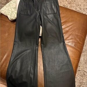 Maeve Black Faux Leather Pants
